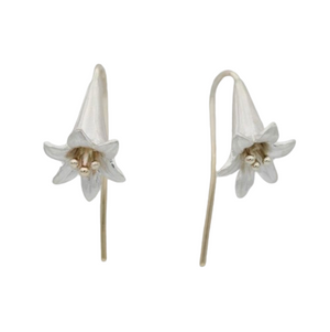 Lily Earrings- sterling silver, 9ct gold