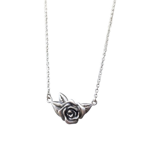 Blackened Rose Necklace