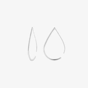 Droplet Hoop Earrings Silver