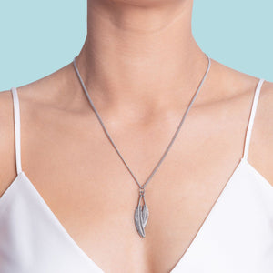 Duo Miromiro Feather Pendant Silver