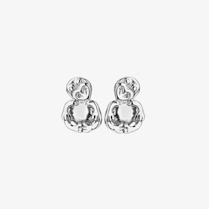 Lil Tiki Stud Earrings Silver