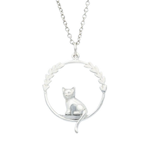 Cat in Hoop Necklace