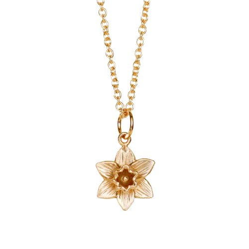 Gold daffodil clearance necklace