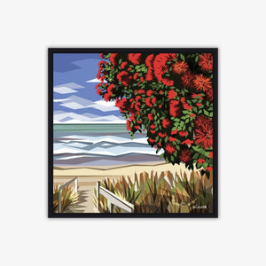 Pohutukawa NZ Mini Blockmount 15.5x15.5cm