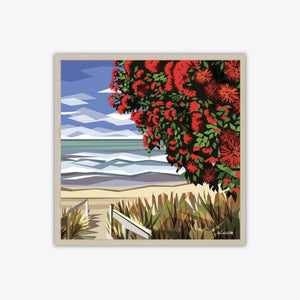 Pohutukawa NZ Mini Blockmount 15.5x15.5cm