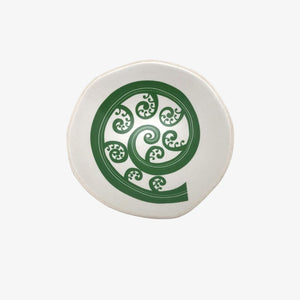 Fern Frond Bowl 7cm Green Print on White