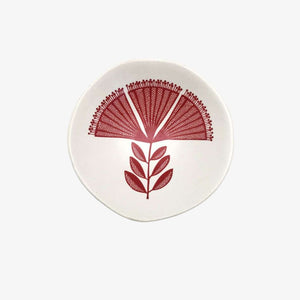 Pohutukawa Lace Bowl 7cm Red Print on White