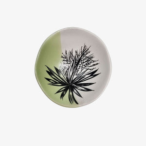 Ti Kouka Bowl 7cm Black Print on White Dipped Green