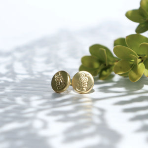 Round Tiki Studs Gold