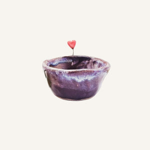 Heart Bowl, Purple - Lava Ceramics