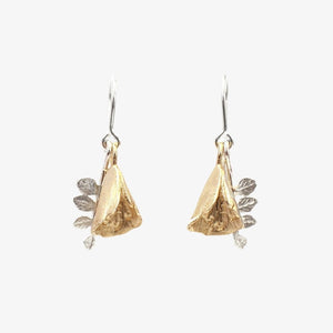 Kowhai Bell & Leaf Earrings