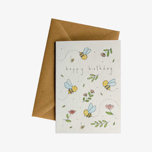 Happy Birthday Bees Greeting Card