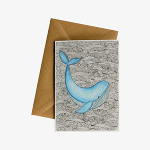 Pattern Whale Greeting Card