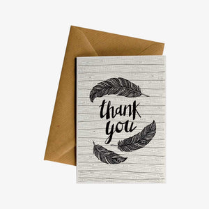 Thank You Feathers Greeting Card