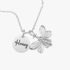 Honey Bee Necklace Silver