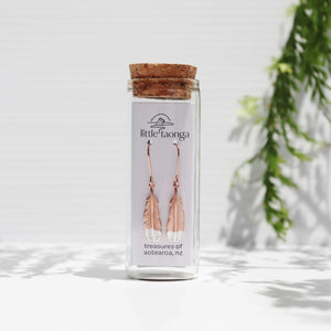 Huia Feather Earrings Rose Gold