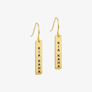 Te Reo Kia Kaha Earrings Gold