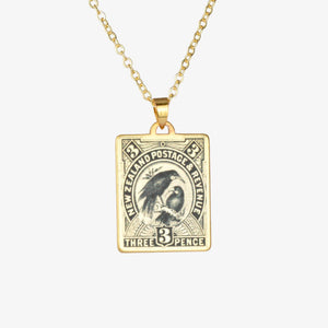 Huia Bird Stamp Necklace