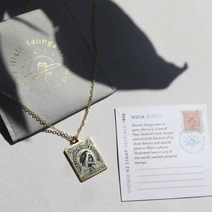 Huia Bird Stamp Necklace