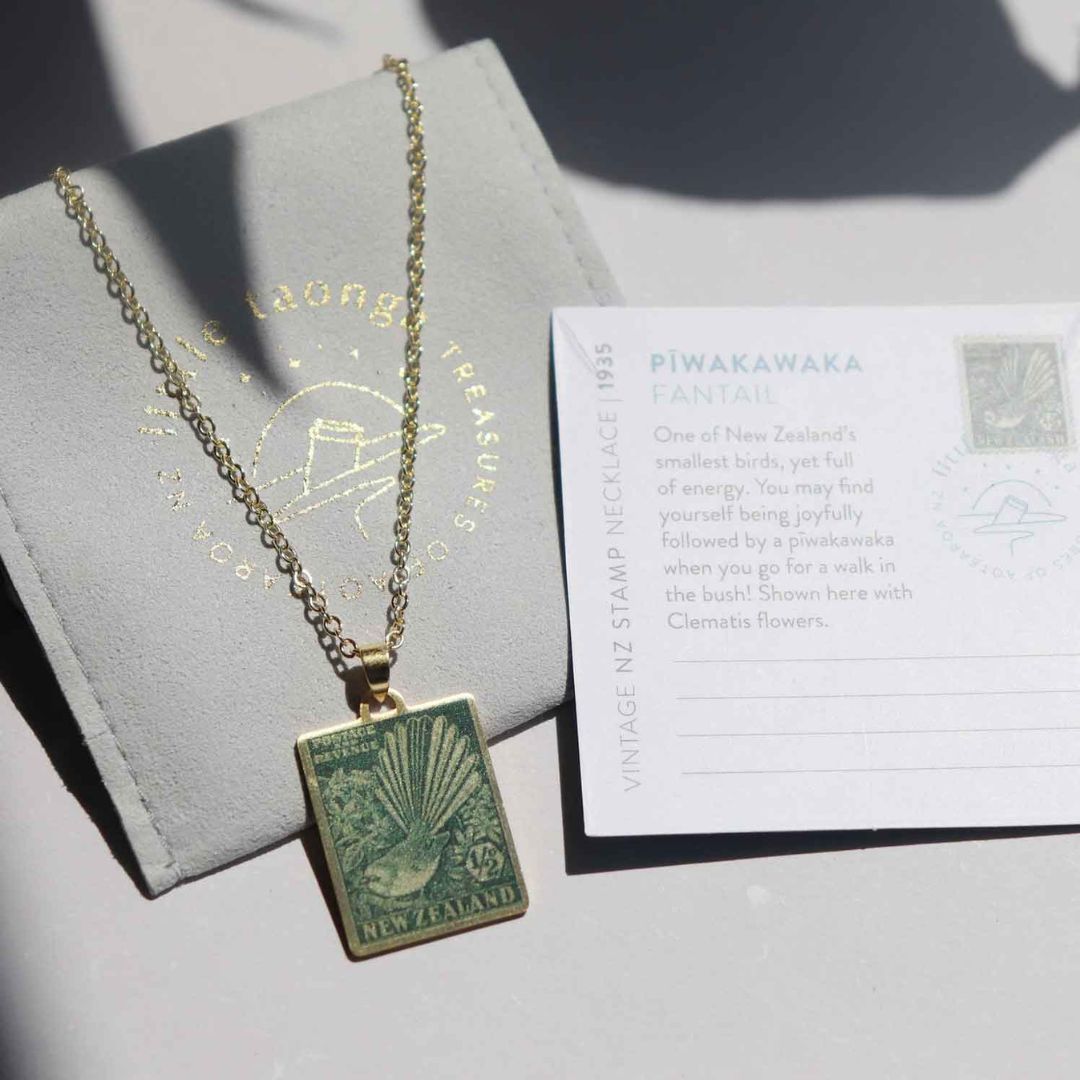 Pīwakawaka Stamp Necklace