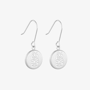 Round Tiki Earrings Silver