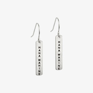 Te Reo Mana Wahine Earrings Silver