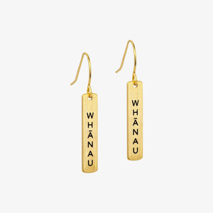 Te Reo Whānau Earrings Gold