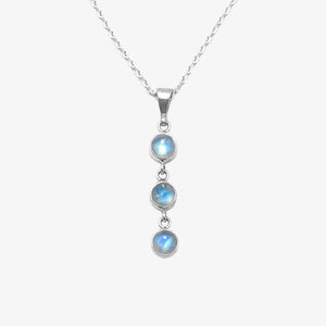 3 Muses Necklace, Rainbow Moonstone - NVK