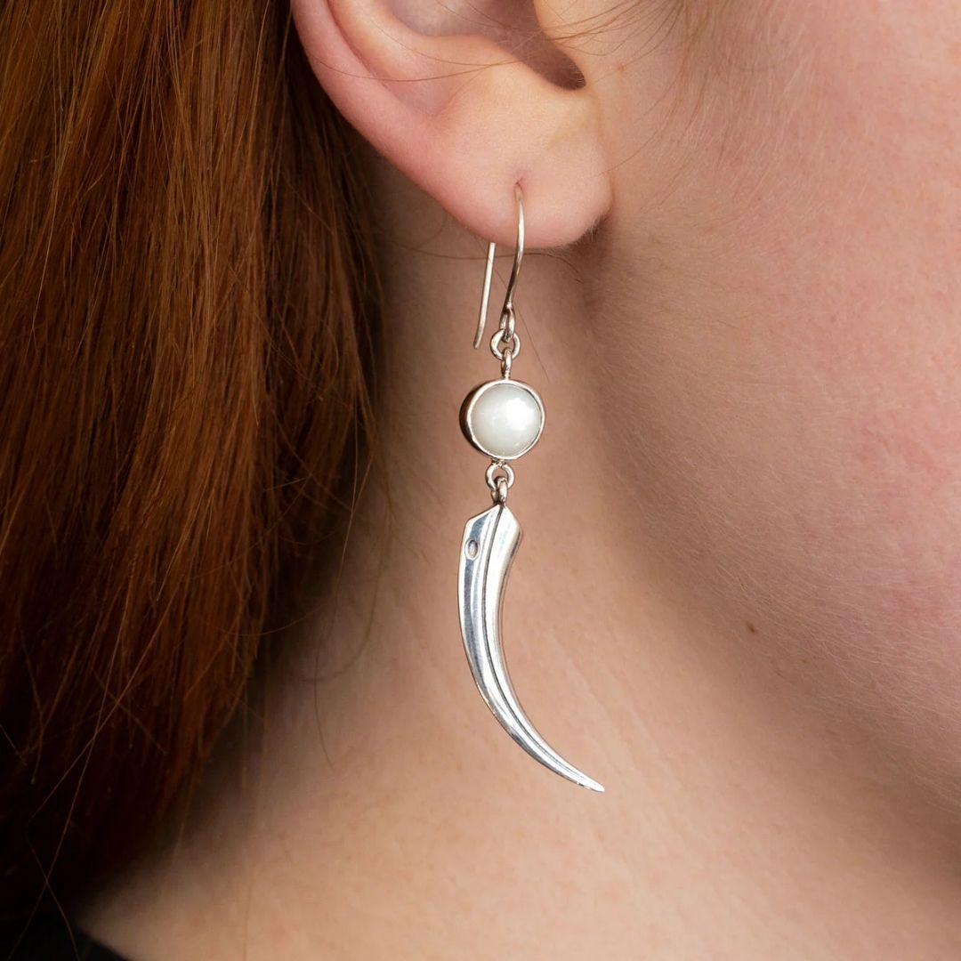 Midnight Huia Beak Earrings