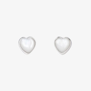 Mother of Pearl Shell Heart Studs