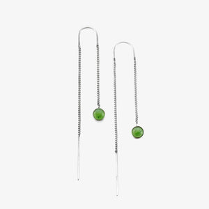 Pounamu Dot Chain Earrings