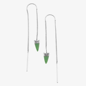 Tiny Point Chain Earrings, Pounamu