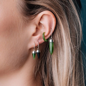 Tiny Point Earrings, Pounamu