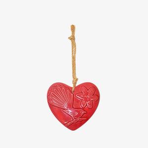 Fantail & Flower Heart Wall Hanging Small