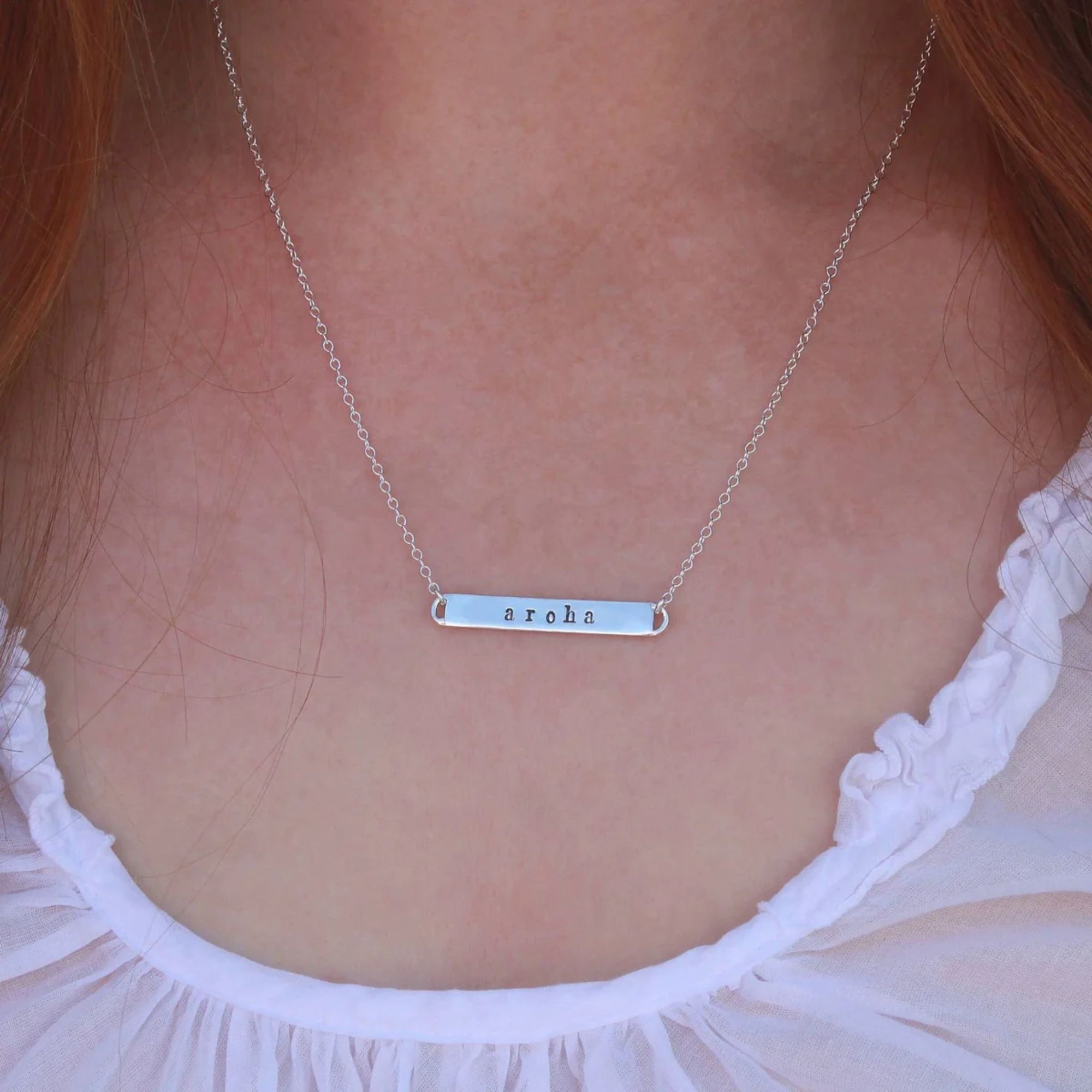 Aroha Message Bar Necklace