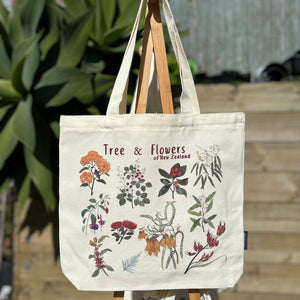 Cotton Tote - NZ Tree & Flowers