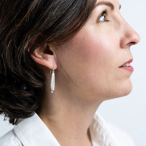 Fantail (pīwakawaka) Feather - Polished Earrings