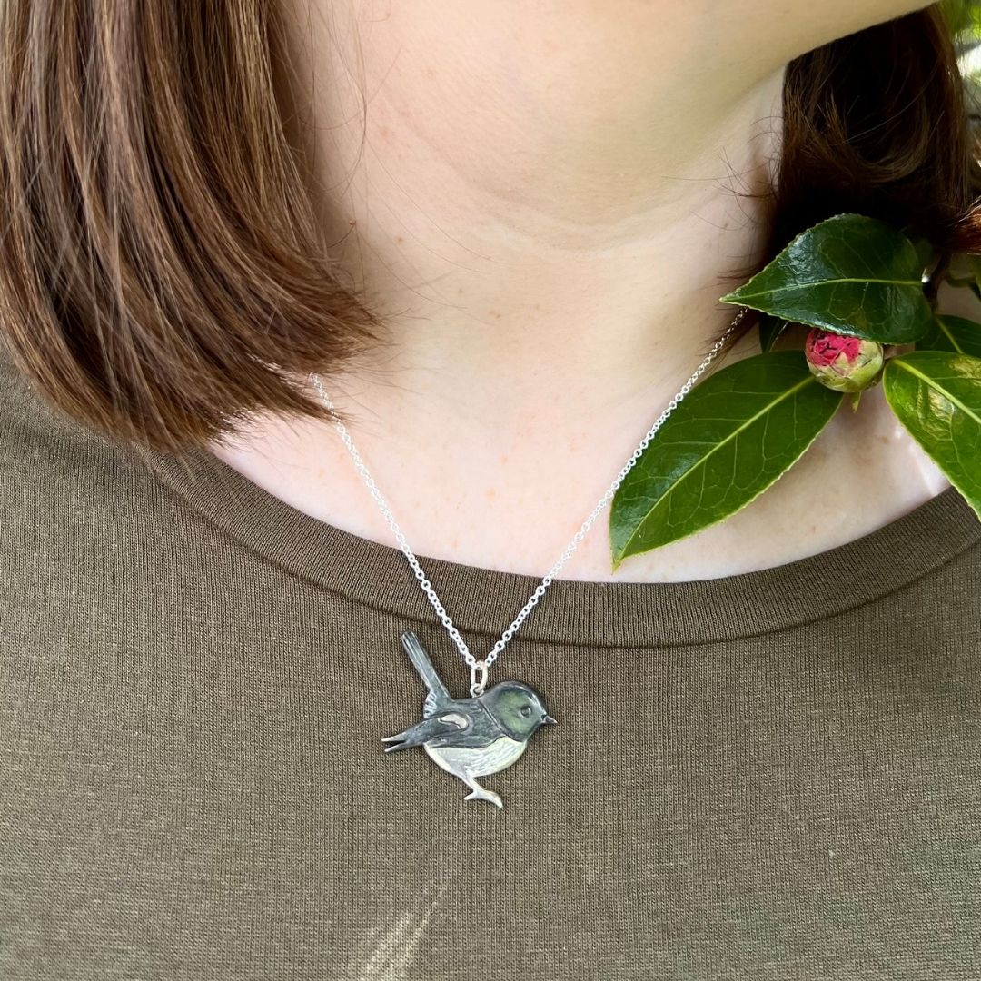 Miromiro (Tomtit) Necklace, Silver