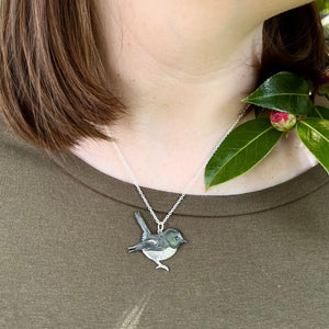 Miromiro (Tomtit) Necklace, Silver