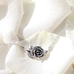 Blackened Rose Necklace