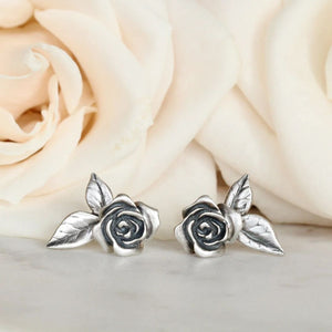 Blackened Rose Studs