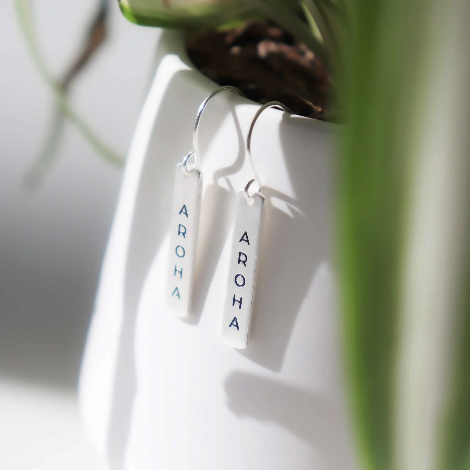 Te Reo Aroha Earrings Silver