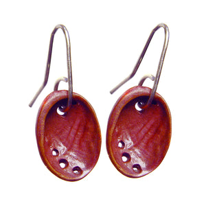 Baby Paua Copper Earrings - Small