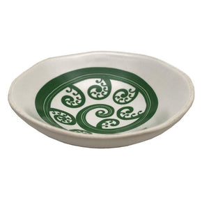 Porcelain Bowl, 7cm - Green Fern Frond on White