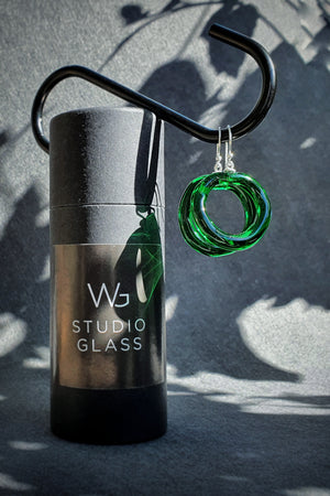 Loop Glass Earrings - Green