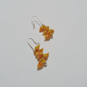 Kowhai Seed Glass Earrings - Yellow
