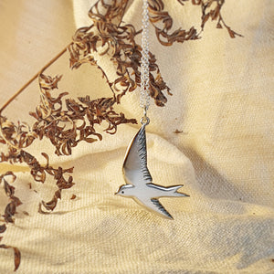 Welcome Swallow Necklace, Silver