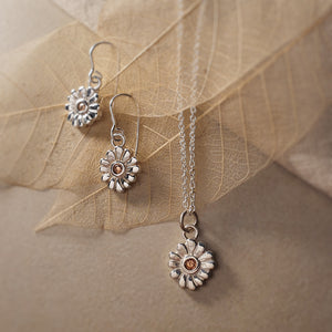 Mountain Daisy Earrings, Silver