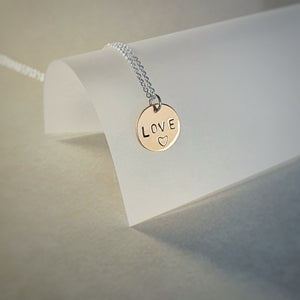 Love Disc Necklace - Copper