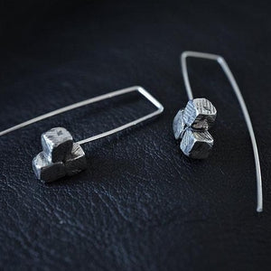 Rock Cluster Earrings - Silver